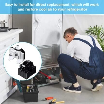 A To Z Spares Compressor Relay (2 Pin) + Overload Protector Suitable for Single Door & Double Door Refrigerators. (100 Ltr to 350 Ltr)(Match & Buy) - Image 3