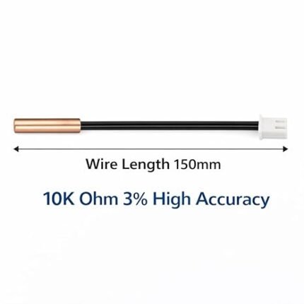 Voltas/Whirpool Waterproof NTC Thermistor Temperature Sensor Probe, 10K Ohm 3% High Accuracy, –20°C to 105°C Range, 150mm Wire, Fast Response Sensor for Temperature Controller, AC & Air Conditioner Set of 2 - Image 6