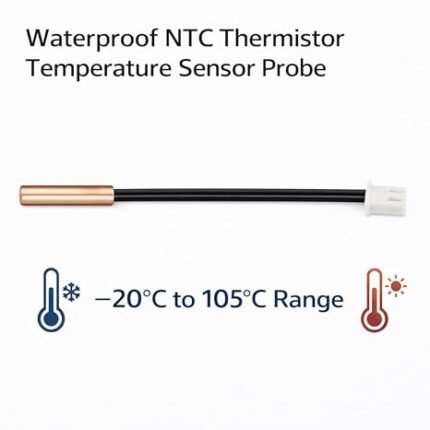 Voltas/Whirpool Waterproof NTC Thermistor Temperature Sensor Probe, 10K Ohm 3% High Accuracy, –20°C to 105°C Range, 150mm Wire, Fast Response Sensor for Temperature Controller, AC & Air Conditioner Set of 2 - Image 7