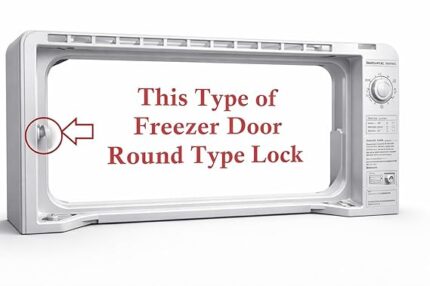 Samsung DA63-14007A Freezer Ice Door Replacement with Round Lock Compatible for Samsung Direct Cool Single Door Refrigerator, Durable Freezer Compartment Door Spare Part for Old Samsung Models.