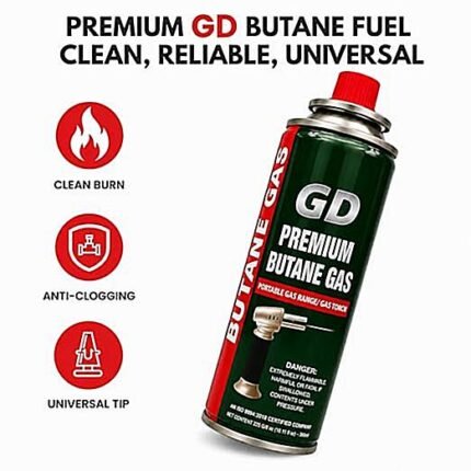 Butane Gas Canister 225g Pack of 1 | Portable Butane Gas Refill | Camping Stove Gas Cylinder | Outdoor Cooking Fuel