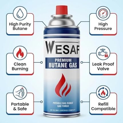 Butane Gas Refill Canister 225g Pack of 1 Portable Camping Stove Gas
