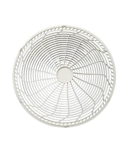 White 18x18 inch round outdoor AC unit grill durable plastic weather resistant