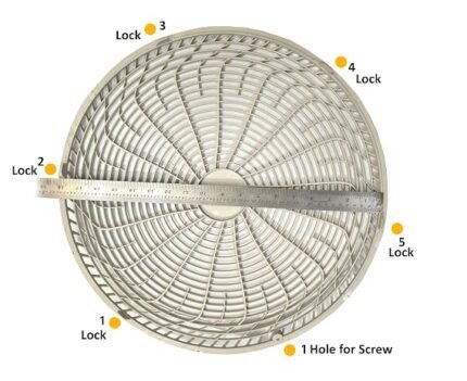 White 18x18 inch round outdoor AC unit grill durable plastic weather resistant