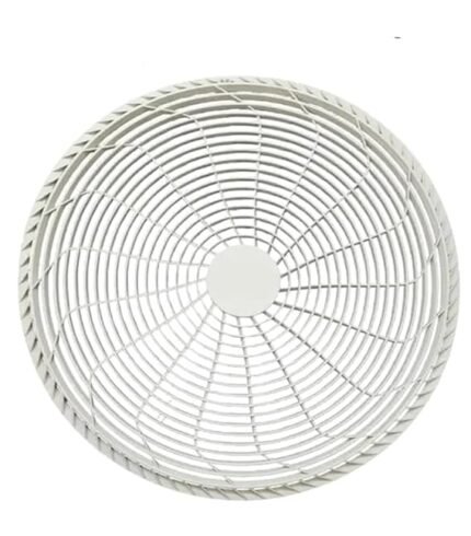 White 18x18 inch round outdoor AC unit grill durable plastic weather resistant